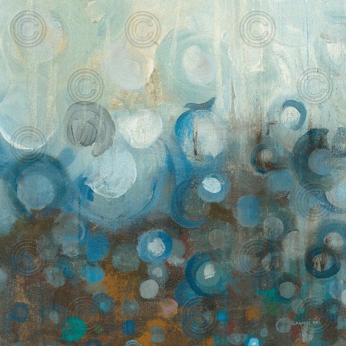 Blue and Bronze Dots VII