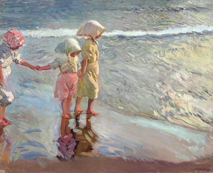 Las tres hermanas en la playa